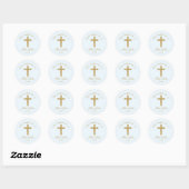 Klassiek Elegant Gold Glitter Baptisme Ronde Sticker (Vel)