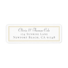 Klassiek Elegant Gold Lijst Weduwingadres Etiket