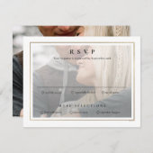 Klassiek Elegant Goud 2 Foto Bruiloft RSVP Kaartje (Voorkant / Achterkant)