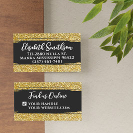 Klassiek & Elegant Gouden Glitter Modern Luxe Aang Visitekaartje