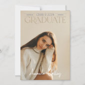 Klassiek & Elegant Headline Foto Afstudeerder Magn Magnetische Uitnodiging (Voorkant)