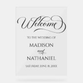 Klassiek Elegant Huwelijk Acryl Welkomstbord Acryl Bord (Voorkant)