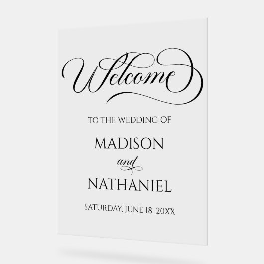 Klassiek Elegant Huwelijk Acryl Welkomstbord Acryl Bord (Hoek)