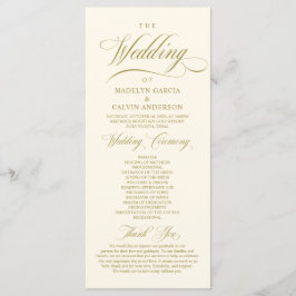 Klassiek Elegant Huwelijks Uitvouwbaar Programma Programmakaart
