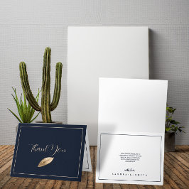 Klassiek & Elegant I Donkerblauw I Bruiloft Bedankkaart