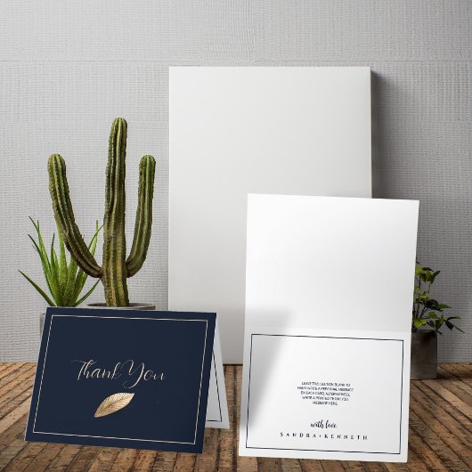 Klassiek & Elegant I Donkerblauw I Bruiloft Bedankkaart