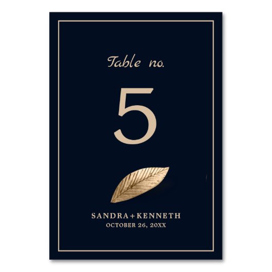 Klassiek & Elegant I Donkerblauw I Bruiloft Kaart (Voorkant)