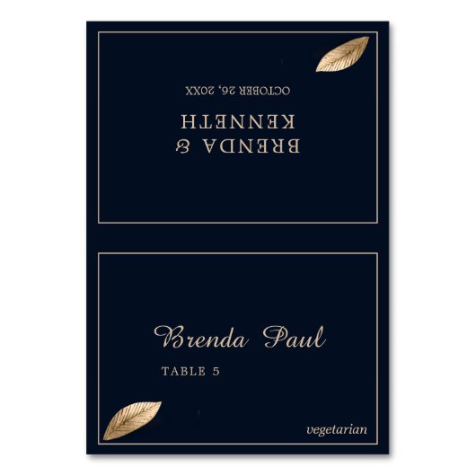 Klassiek & Elegant I Donkerblauw I Menu Plaatjes Kaart (Voorkant)