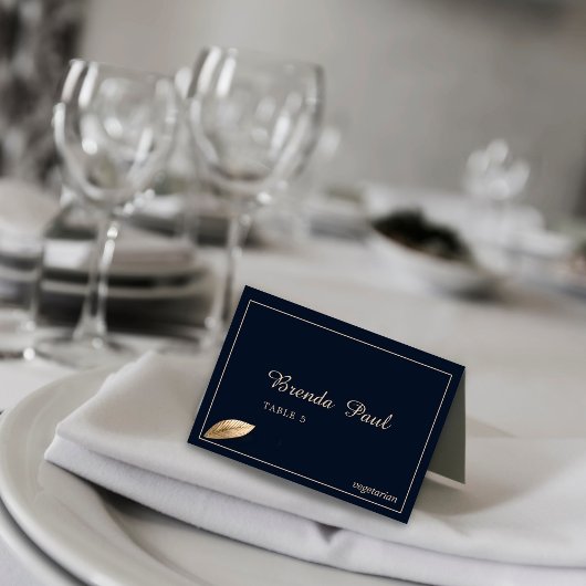 Klassiek & Elegant I Donkerblauw I Menu Plaatskaar Kaart
