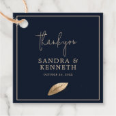 Klassiek & Elegant ik donkerblauw ik dank u bruilo Bedankjes Labels (Voorkant)