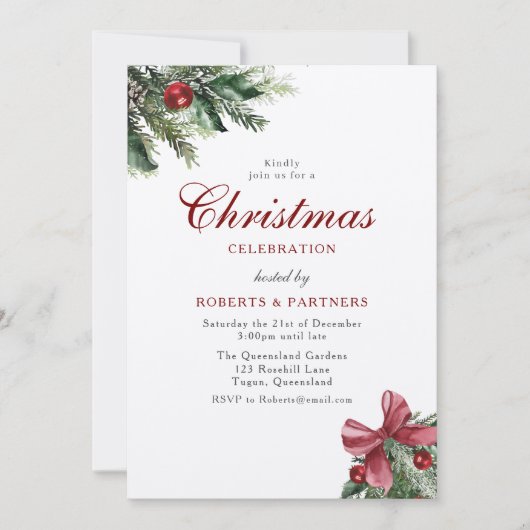 Klassiek  Elegant Kerstfeest Kaart (Voorkant)