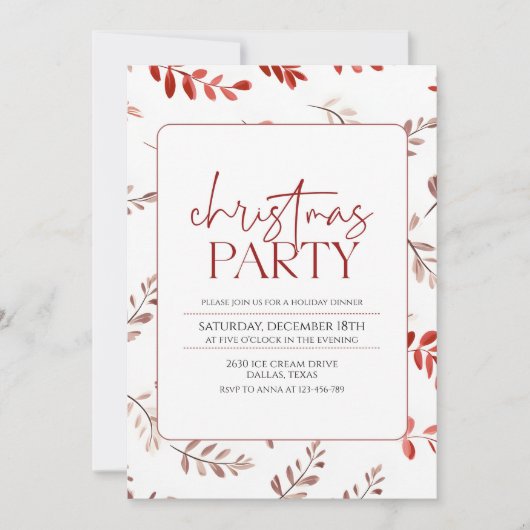 Klassiek Elegant Kerstfeest Kaart (Voorkant)