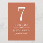 Klassiek elegant koper Sinaasappel huwelijksnummer Kaart (Achterkant)