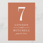 Klassiek elegant koper Sinaasappel huwelijksnummer Kaart (Voorkant)