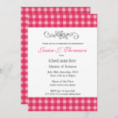 Klassiek, elegant land roze afstuderen kaart (Voorkant / Achterkant)