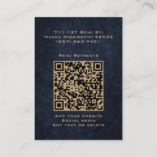 Klassiek Elegant Mandala Chic Luxe Goud Navyblauw Visitekaartje (Achterkant)