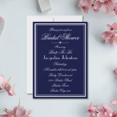 Klassiek elegant marineblauw en wit Vrijgezellenfe Kaart