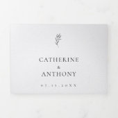 Klassiek elegant minimalistisch botanisch lef eenv drieluik uitnodiging (Cover)