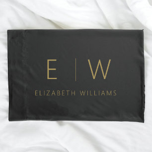 Klassiek Elegant Modern Minimalistisch Zwart Goud Kussensloop