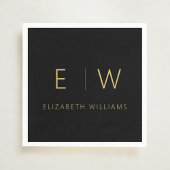 Klassiek Elegant Modern Minimalistisch Zwart Goud Servet