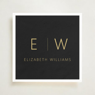 Klassiek Elegant Modern Minimalistisch Zwart Goud Servet