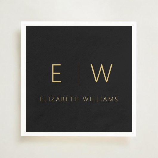 Klassiek Elegant Modern Minimalistisch Zwart Goud Servet