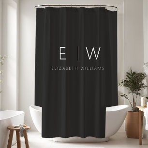 Klassiek Elegant Modern Minimalistisch Zwart Wit Douchegordijn