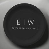 Klassiek Elegant Modern Minimalistisch Zwart Wit Papieren Bordje