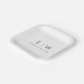 Klassiek Elegant Modern Minimalistisch Zwart Wit Papieren Bordje (Gebogen)