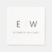 Klassiek Elegant Modern Minimalistisch Zwart Wit Servet (Voorkant)