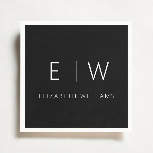 Klassiek Elegant Modern Minimalistisch Zwart Wit Servet