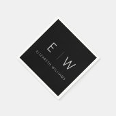 Klassiek Elegant Modern Minimalistisch Zwart Wit Servet (Hoek)