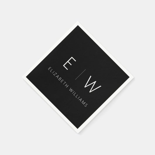 Klassiek Elegant Modern Minimalistisch Zwart Wit Servet (Hoek)