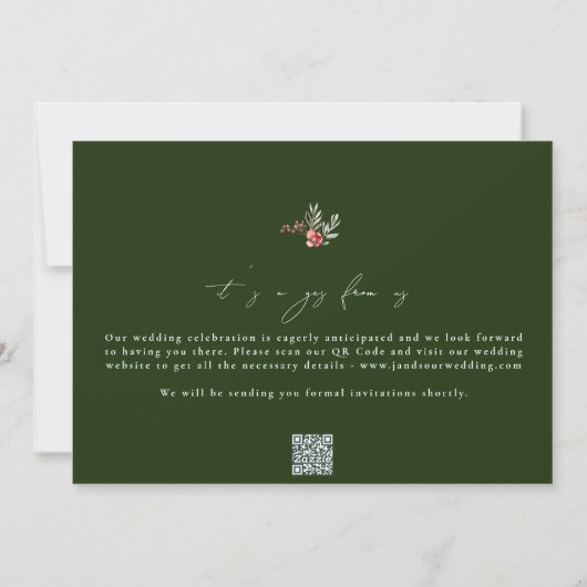 Klassiek Elegant Monogram Bladerkrans twee foto's Feestdagenkaart (Achterkant)