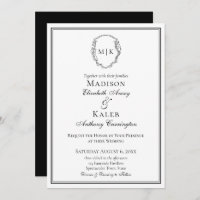 Klassiek Elegant Monogram Botanische kuif omzoomd
