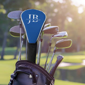 Klassiek Elegant Monogram en Naam Blauw Golfheadcover