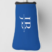 Klassiek Elegant Monogram en Naam Blauw Golfheadcover (Draai 90)