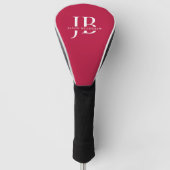 Klassiek Elegant Monogram en Naam Rood Golfheadcover (Voorkant)