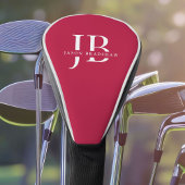 Klassiek Elegant Monogram en Naam Rood Golfheadcover