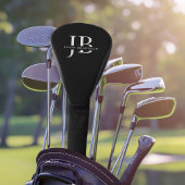 Klassiek Elegant Monogram en Naam Zwart Golfheadcover