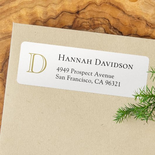 Klassiek Elegant Monogram Initiaal Return Address Etiket