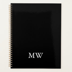 Klassiek elegant monogram zwart-wit initialen planner
