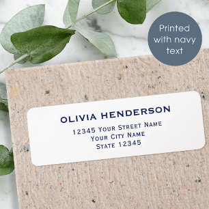 Klassiek & Elegant Navy Witte Retouradres Etiket