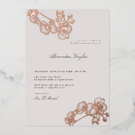 Klassiek Elegant Orchid Gold Floral Vrijgezellenfe Folie Uitnodiging