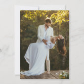 Klassiek elegant paar foto bruiloft uitnodiging (Achterkant)