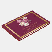 Klassiek, Elegant Pioen Memorial Begrafenis Gasten Gastenboek (Hoek)