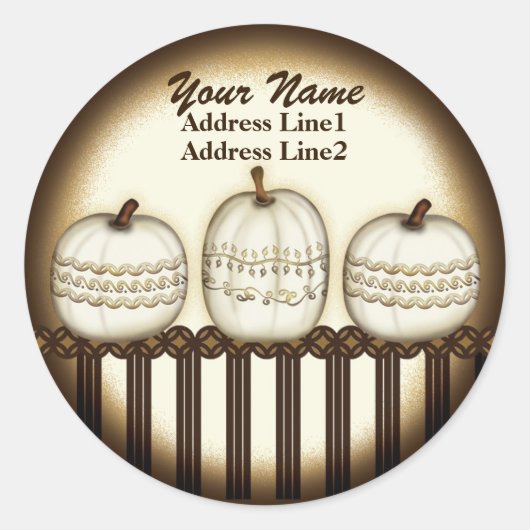 Klassiek Elegant Pompoen Adres Label (Voorkant)