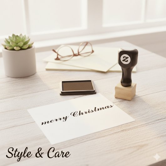 Klassiek Elegant Prettig Kerstscript Rubberstempel