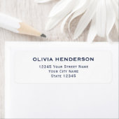 Klassiek & Elegant Retour Navy Blauw Adreslabel Etiket (Insitu)