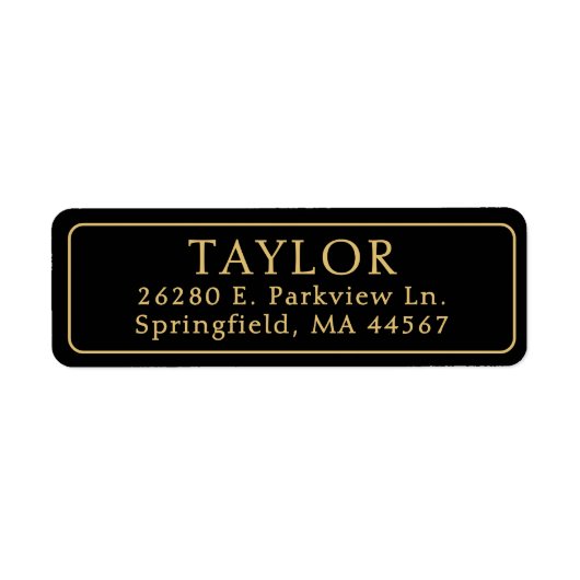 Klassiek elegant retouradreslabel etiket (Voorkant)